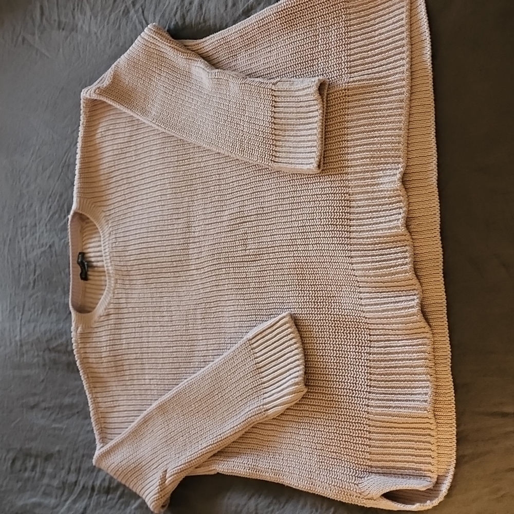 Eileen Fisher Cotton Sweater Medium Pale Pink